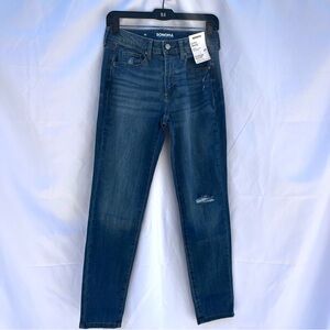 Sonoma Women's Slightly Distressed Blue Jeans